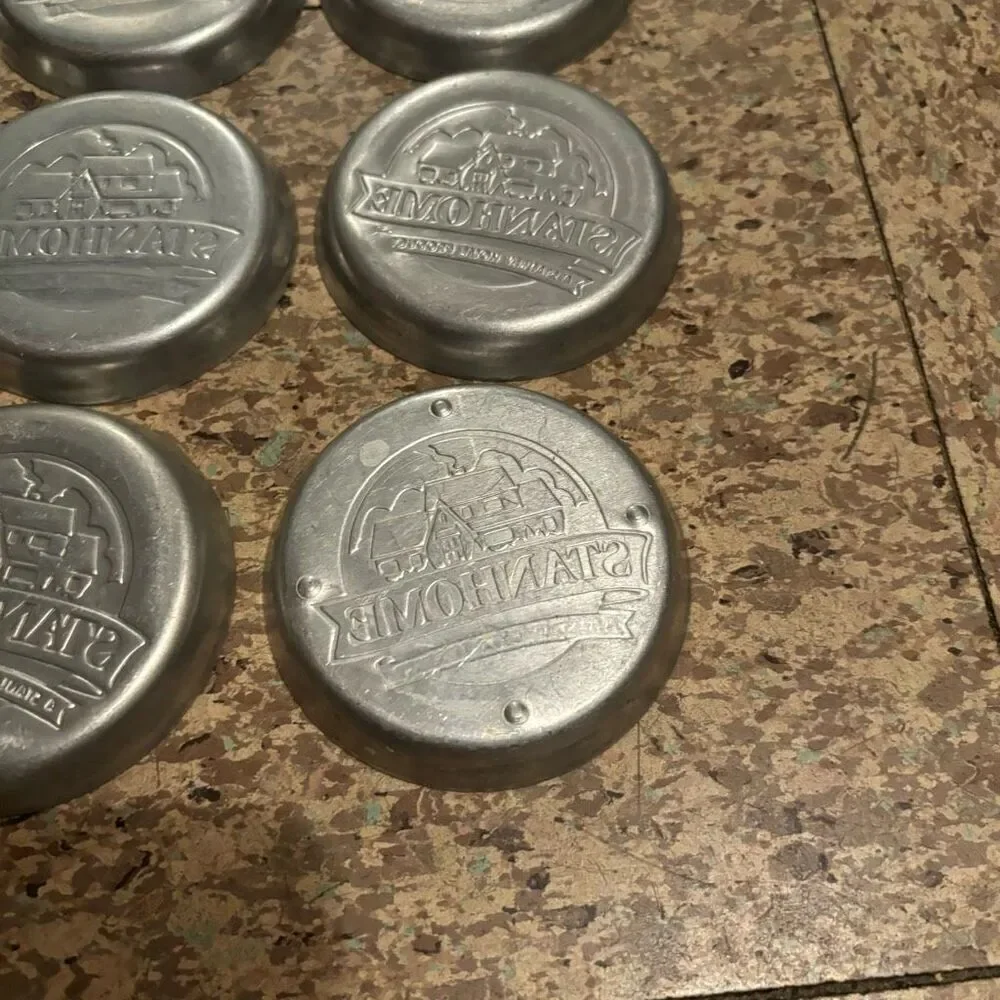 9 Vintage Stanley Home Products STANHOME Aluminum Drink Coasters - Picture 12 of 12